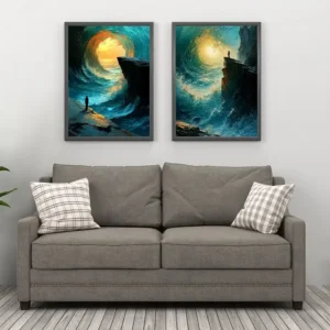 Minimalist Wall Art Printable Inspiring Ocean Views Set of 2 for Home Decor (2x3 Ratio)